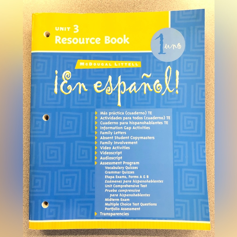 vtg En Espanol 1 Unit 3 Resource Book McDougal Littell 2004